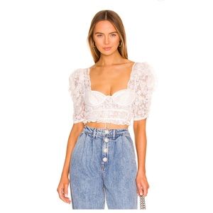 For love and lemons Lorena Top in White